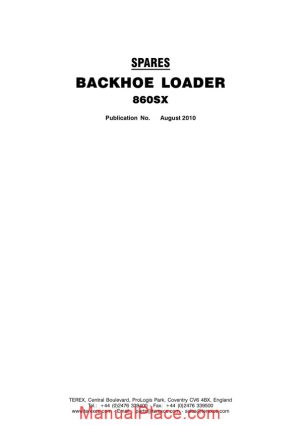 terex backhoe loader 860sx spare parts catalogue page 1