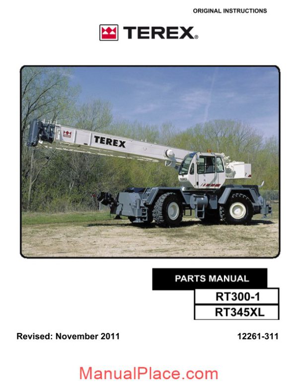 terex cranes rt300 1 rt345xl parts manual page 1