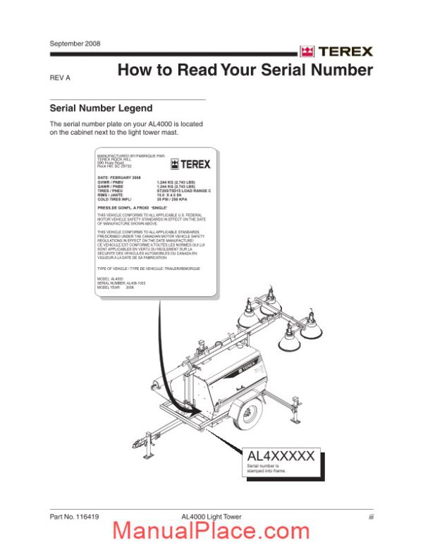 terex genie al4000 parts manual page 3