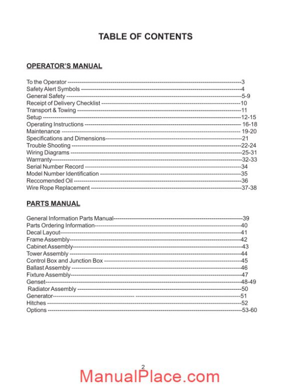 terex genie rl4000 operation manual d1 page 2