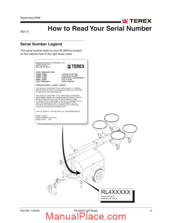 terex genie rl4000 parts manual page 3