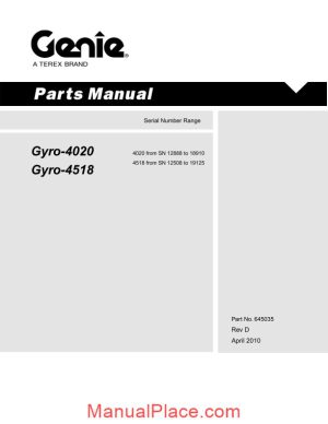 terex gyro 4518 parts manual page 1
