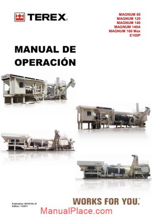 terex plant asphalt magnum 80 160 operation manual page 1