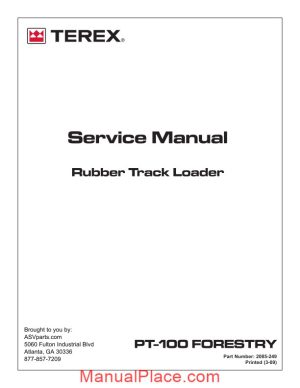 terex rubber track loader pt100 forestry service manual page 1