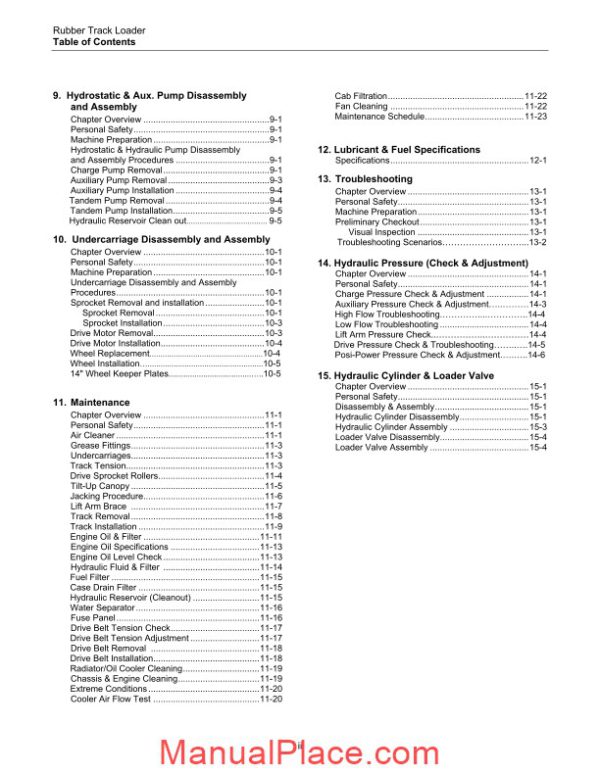 terex rubber track loader pt100 forestry service manual page 4