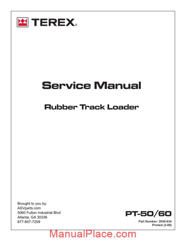 terex rubber track loader pt50 60 service manual page 1