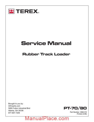 terex rubber track loader pt70 80 service manual page 1