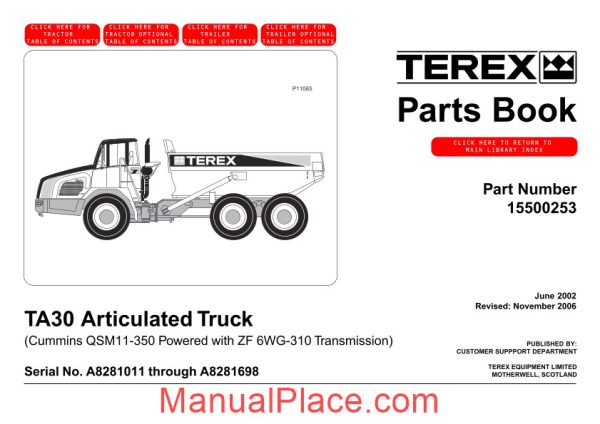 terex ta 30 parts book page 1