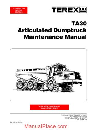 terex ta30 articulated dumptruck maintenance manual page 1