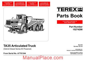 terex ta35 articulated truck parts book page 1