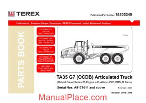 terex ta35 g7 ocdb articulated truck parts book page 1