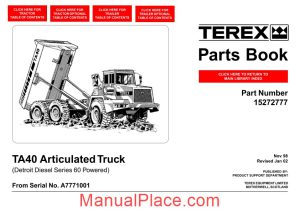 terex ta40 articulated truck parts book page 1