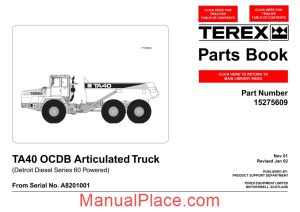 terex ta40 ocdb articulated truck parts book page 1