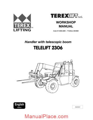 terex telescopic boom telelift 2306 workshop manual page 1