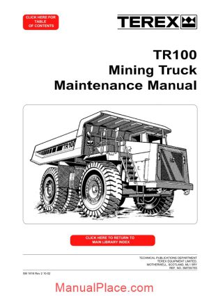 terex tr100 mining truck maintenance manual page 1