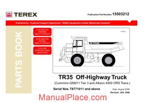 terex tr35 off highway truck parts book page 1