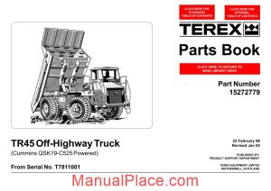 terex tr45 off highway truck parts book page 1