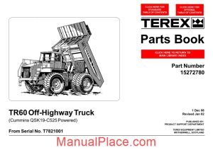 terex tr60 off highway truck parts book page 1