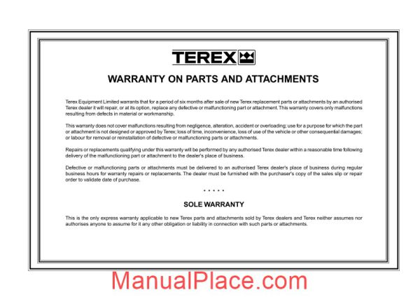 terex ts24d overhung scraper parts book page 3