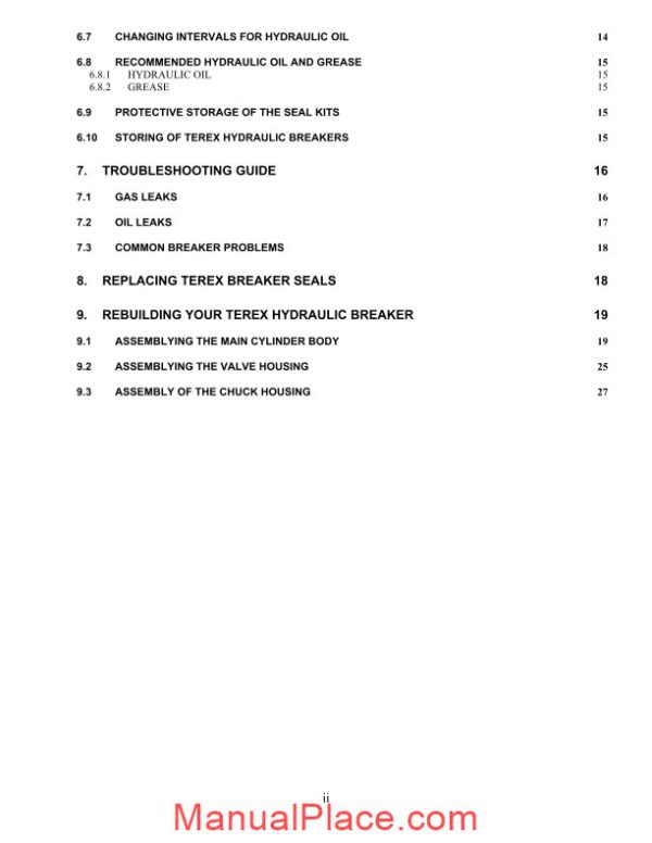 terex tx1100 1400 hydraulic breakers servicemanual page 3