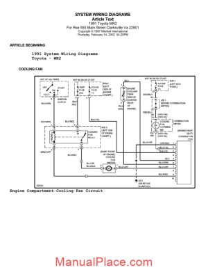 toyota 1991 mr2 wiring diagrams page 1