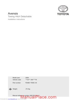 toyota avensis installation instructions manual page 1