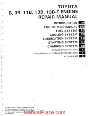 toyota b 3b 11b 13b 13b t engine repair manual page 1