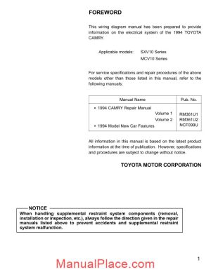 toyota camry 94 wiring diagrams page 1