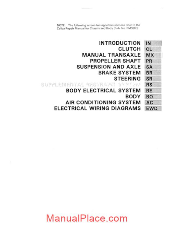 toyota celia 4wd chassis body repair manual page 4