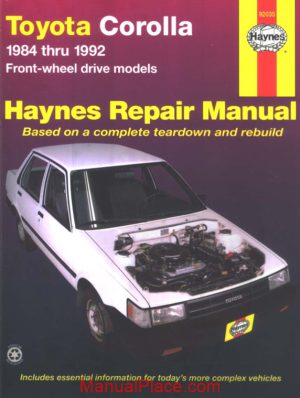 toyota corolla 1984 thru 1992 repair manual page 1