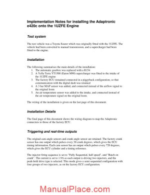toyota engine 1uzfe installation notes page 1
