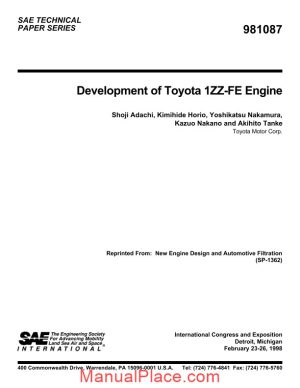 toyota engine 1zz fe repair manual page 1