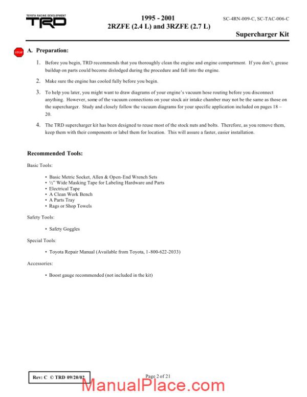 toyota engine 2rz 3rz sc repair manual page 2