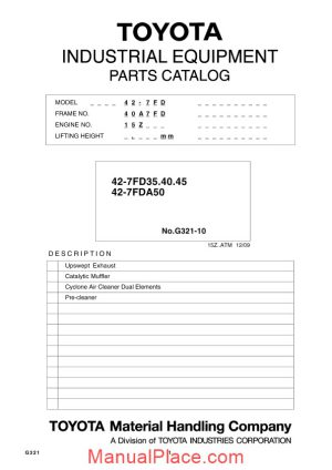 toyota forklift 42 7fd parts catalog page 1