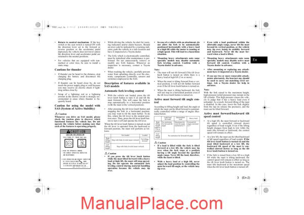 toyota forklift 7fbef13 15 16 18 20 operator manual page 4