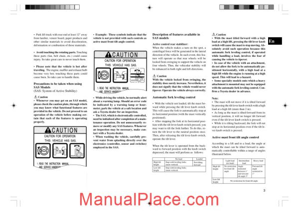 toyota forklift 7fg fgk fdk fga fda 35 50 operator manual page 4