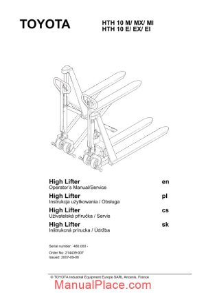 toyota forklift hth10m e operator manual page 1