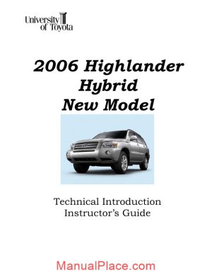 toyota highlander hybrid 2006 technical introduction page 1