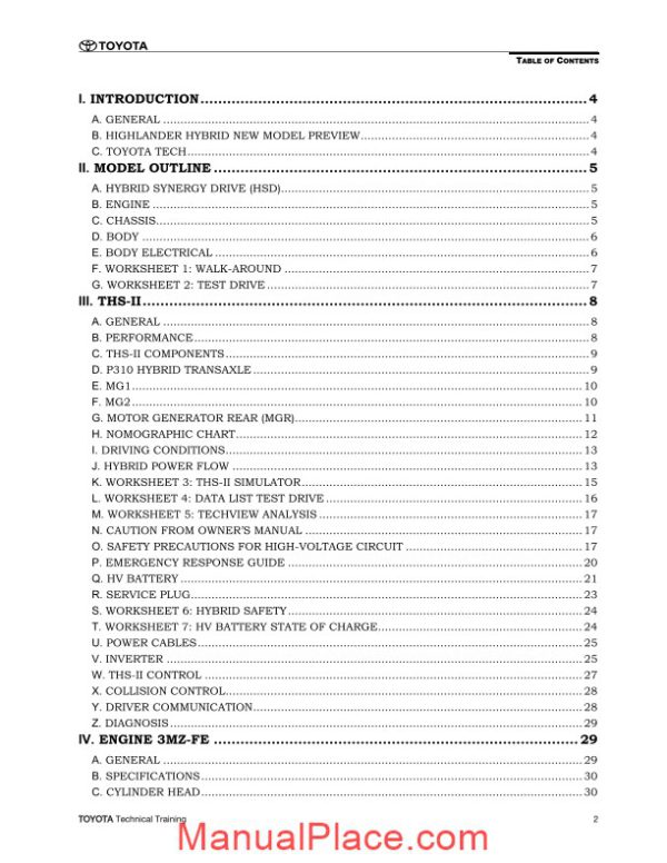 toyota highlander hybrid 2006 technical introduction page 2