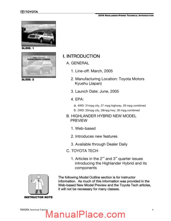 toyota highlander hybrid 2006 technical introduction page 4