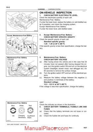 toyota land cruiser 1998 2007 charging service repair manual page 1