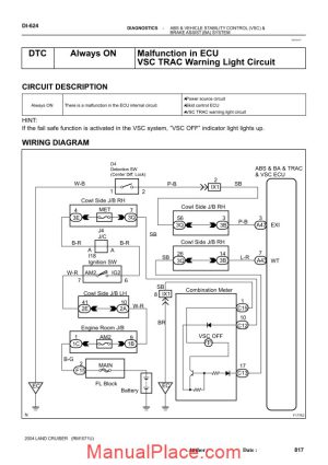 toyota land cruiser 1998 2007 diagnostics service repair manual page 1