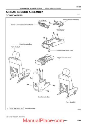 toyota land cruiser 1998 2007 srs repair manual page 1