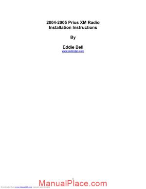 toyota prius 2004 installation instructions manual page 1