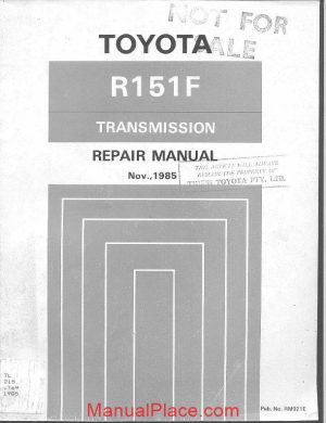 toyota r151f transmisson repair manual page 1