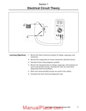 toyota series electrical 623 training course elec011 electrical circuit theory page 1