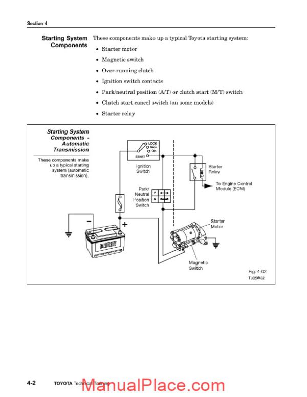 toyota series electrical 623 training course elec04 the starting system page 2