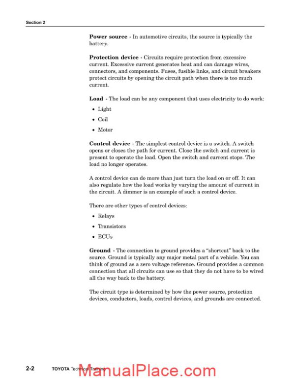 toyota series electrical 623 training course electrical circuits page 2