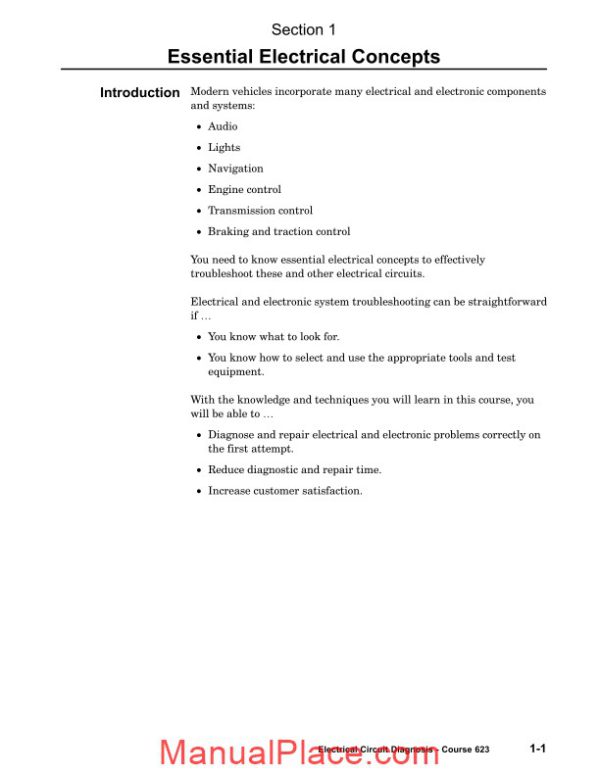 toyota series electrical 623 training course essential electrical concepts page 1