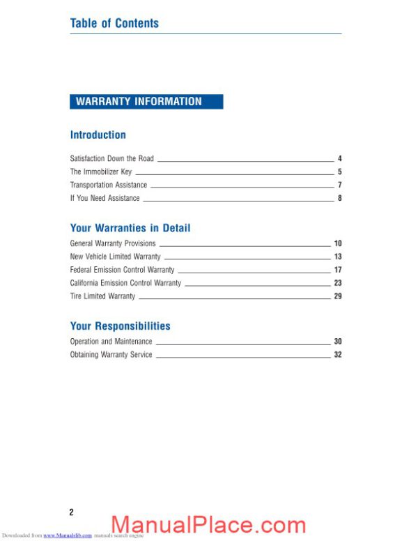 toyota sienna 2014 warranty maintenance manual page 3